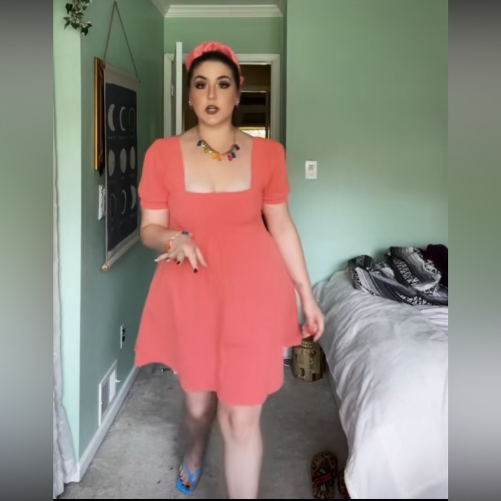 Sweet Little Salmon Babydoll Dress!